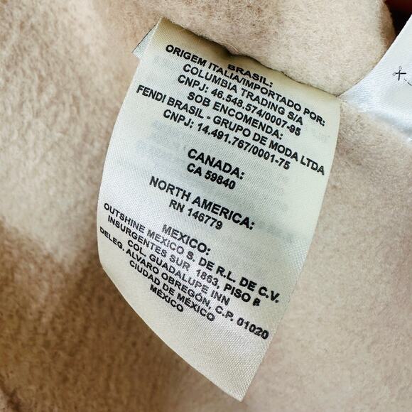 Fendi Muted Pink Button Camel Wool Pleated Sides Dangling Tassel Fringe 42 - Picture 8 of 16